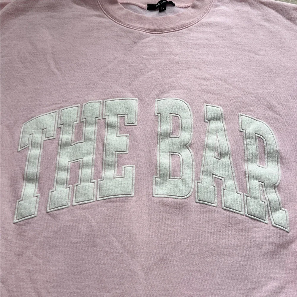 The Bar Blush Pink Varsity Crewneck Sweatshirt - Picture 6 of 9